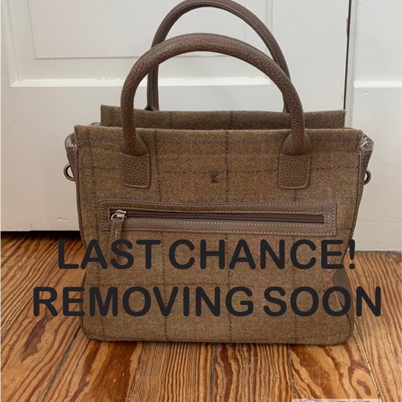 Joules Handbags - Joules Wool Tan Plaid Handbag